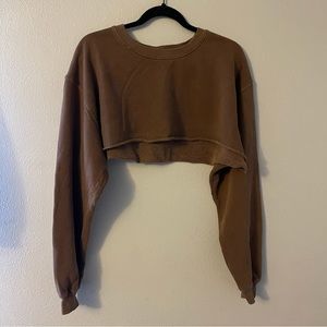 Joah Brown Brown Cropped Sweater